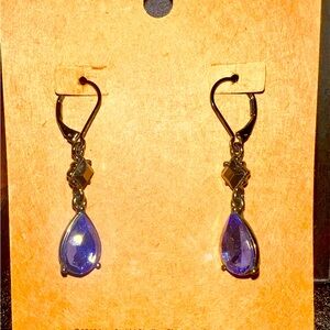 Vera Wang deep blue and black stone earrings